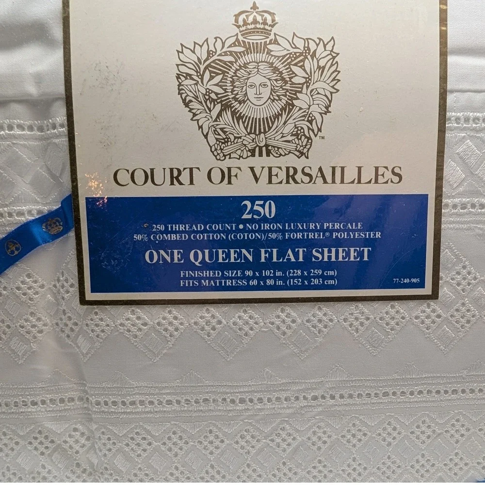 Cannon Royal Family Court‎ of Versailles Queen Flat Sheet White Diamant 250TC